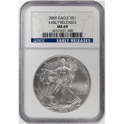 2009 $1 American Silver Eagle Coin NGC MS69 Early Releases