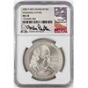 Image 1 : 2006-P $1 Ben Franklin Founding Father Silver Dollar Coin NGC MS70 Mike Castle Signature