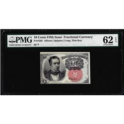 1874 Ten Cents Fifth Issue Fractional Note Fr.1265 PMG Uncirculated 62EPQ