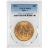 Image 1 : 1873 Open 3 $20 Liberty Head Double Eagle Gold Coin PCGS MS61