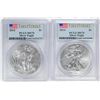 Image 1 : Lot of (2) 2014 $1 American Silver Eagle Coins PCGS MS70 First Strike