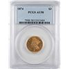 Image 1 : 1874 $3 Indian Princess Head Gold Coin PCGS AU58