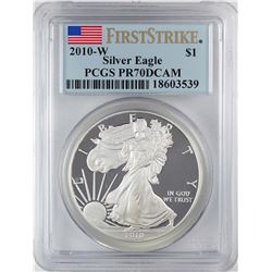 2010-W $1 Proof American Silver Eagle Coin PCGS PR70DCAM First Strike