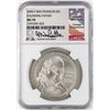 Image 1 : 2006-P $1 Ben Franklin Founding Father Silver Dollar Coin NGC MS70 Mike Castle Signature