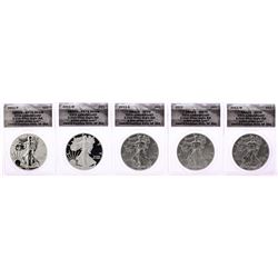2011 $1 American Silver Eagle 25th Anniversary (5) Coin Set ANACS MS70/PR70
