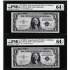Image 1 : (2) Consec. 1935A $1 "S" Experimental Silver Certificate Notes PMG Uncirculated 64EPQ