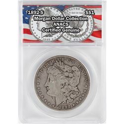 1892-S $1 Morgan Silver Dollar Coin ANACS Certified Genuine