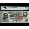 Image 1 : 1886 $2 Silver Certificate PMG 55
