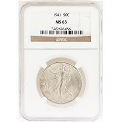 1941 Walking Liberty Half Dollar Coin NGC MS63