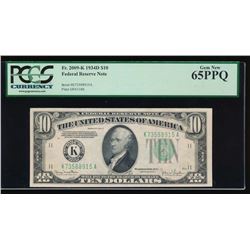 1934D $10 Dallas Federal Reserve Note PCGS 65PPQ