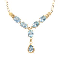 Plated 18KT Yellow Gold 8.00ctw Blue and White Topaz Pendant with Chain