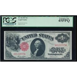 1917 $1 Legal Tender Note PCGS 45PPQ