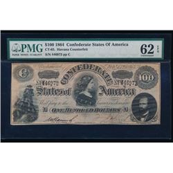 1864 $100 Confederate States of America Note PMG 62EPQ