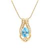 Image 1 : Plated 18KT Yellow Gold 6.00ctw Blue and White Topaz Pendant with Chain