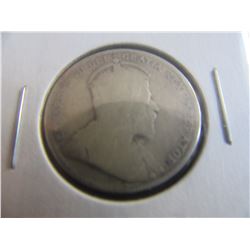 1909 GOOD CANADA KING EDWARD SILVER QUARTER