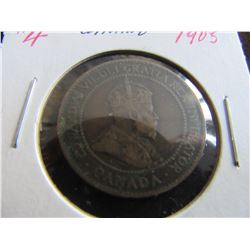 1905 & 1910 CANADA OLD KING EDWARD VII LARGE PENNIES