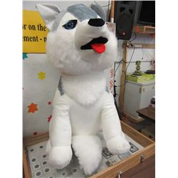 BOX WITH LARGE PLUSH WOLF TOY (APPROX 38" HIGH)