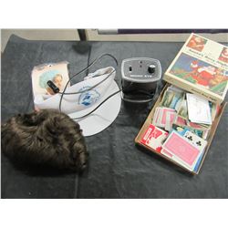 ESTATE - BOX WITH WIGS, MICRO EYE, PLAYING CARDS, SUN VISORS, ETC