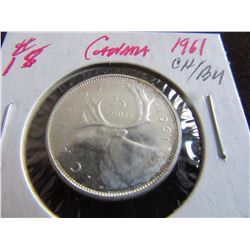 1961 CH/BU CANADA SILVER QUARTER