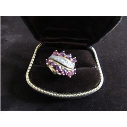 ESTATE - AMETHYST & CZ STYLE DINNER RING
