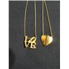 Image 1 : ESTATE - LOVE PENDANT WITH NECKLACE & HEART PENDANT WITH NECKLACE