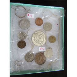 TRAY OF STERLING & COLLECTIBLE COINS & TOKENS