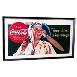 Coca-cola 1940 cardboard post. aviator 