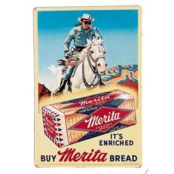 1954 Merita Bread Lone Ranger tin sign