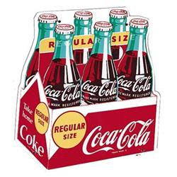 Coca-cola tin 6 pack cutout sign