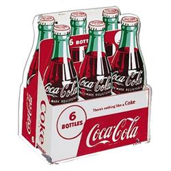 Coca-cola die cut 6 pack tin sign