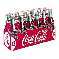 1954 Coca-cola tin die cut 12 pack sign