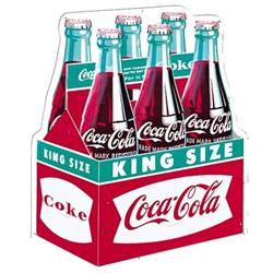1960’s Coca-cola tin 6 pack cutout sign