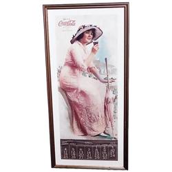 1915 Coca-cola Elaine calendar glass