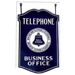Rare New England Telephone porc. sign