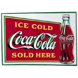 33 Coca-cola emboss tin bottle sign