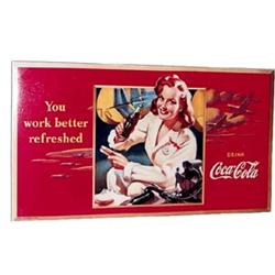 43 Coca-cola cardboard poster near mint