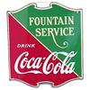 Image 1 : 1934 Coca-cola fount.service porc. sign