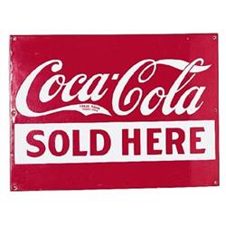 1915-25 Coca-cola porc. cooler sign