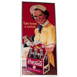 1939 Coca-cola cardboard poster