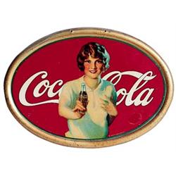 1926 small oval Coca-cola tin sign