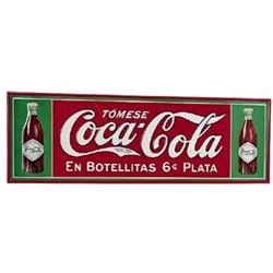 1908 Coca-cola embossed tin sign