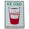 Image 1 : 1960’s Coca-cola tin sign with cup