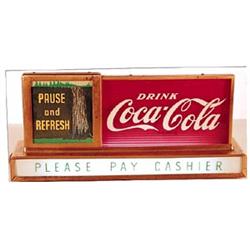 50sCoca-cola wtrfallcntrtop Lt.up sign