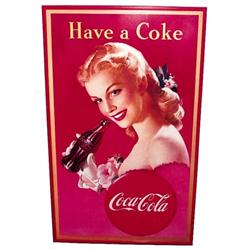 1948 Coca-cola cardboard poster