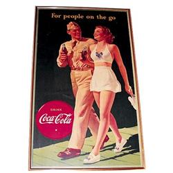 1944 Coca-cola cardboard poster