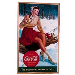 1940 Coca-cola cardboard litho poster