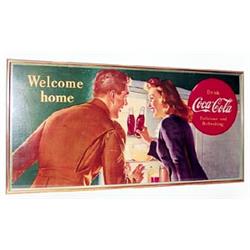 1944 Coca-cola cardboard litho poster