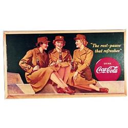 1943 Coca-cola cardboard litho poster