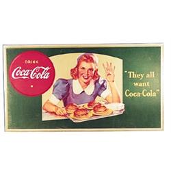 1941 Coke cardboard litho poster
