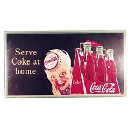1947 Coca-cola cardboard litho poster